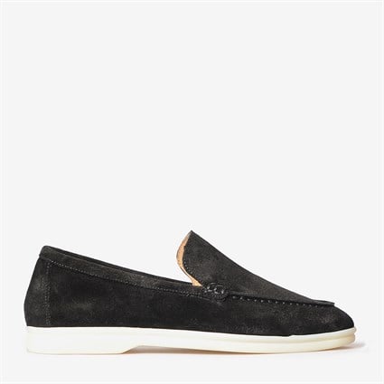 Siyah Düz Süet Kadın Loafer