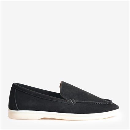 Siyah Düz Süet Kadın Loafer