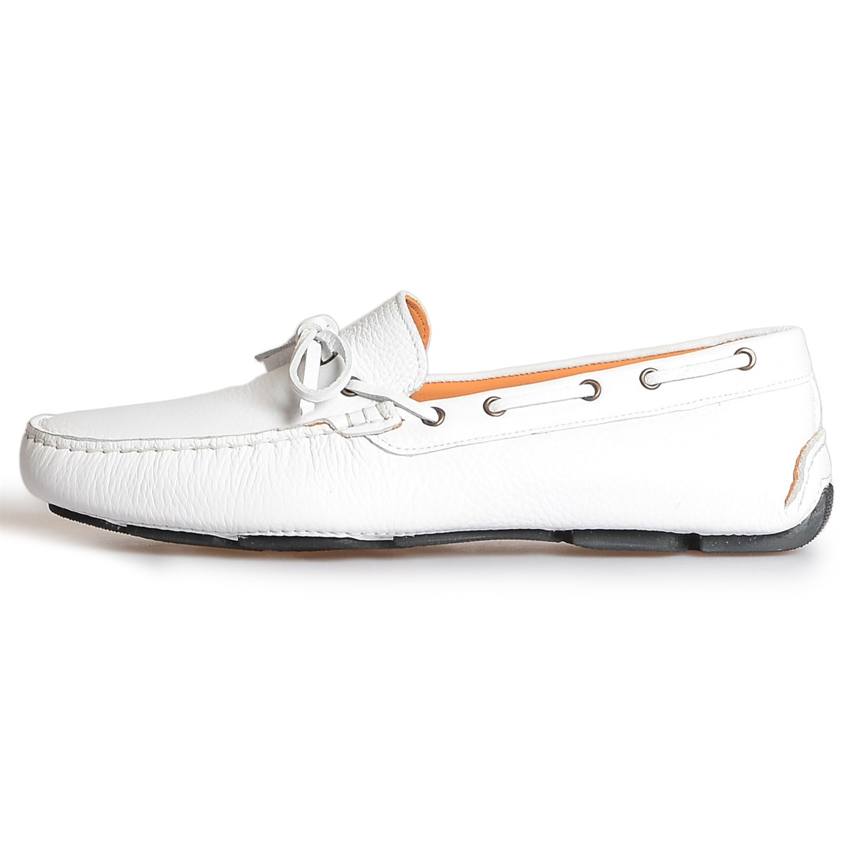 Beyaz Deri Erkek Loafer Ayakkabı | Flower Ayakkabı