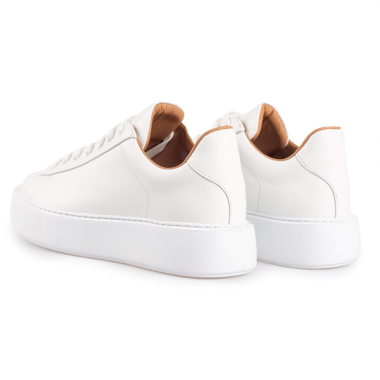 Beyaz Deri Kadın Sneakers | Flower Ayakkabı