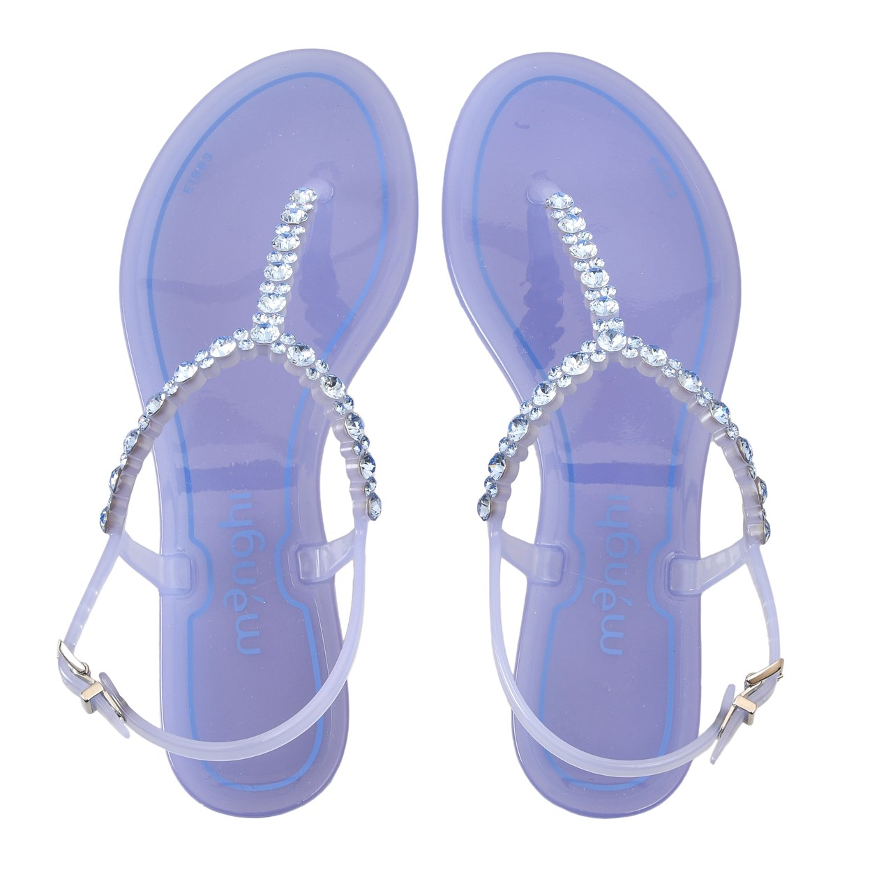 Mavi Taşlı Menghi Parmak Arası Sandalet | Flower Ayakkabı
