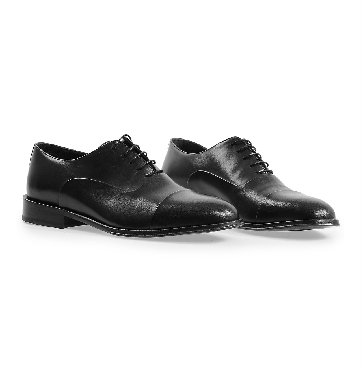 Siyah Klasik Kösele Ayakkabı | Flower Ayakkabı