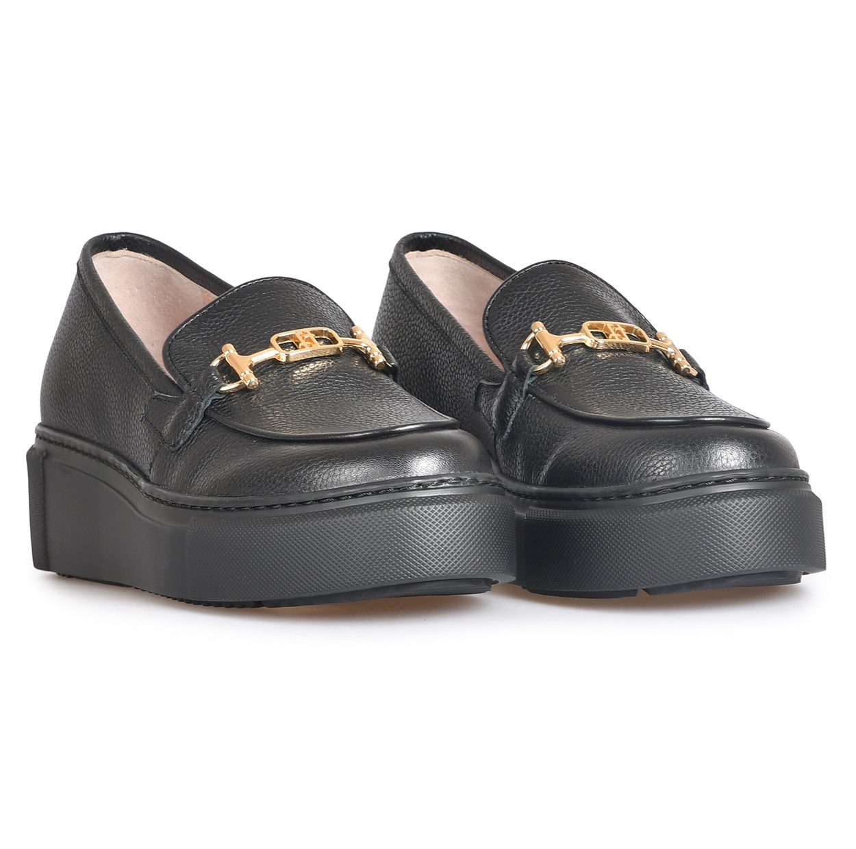 Siyah Deri Toka Detaylı Kadın Günlük Ayakkabı | Flower Ayakkabı