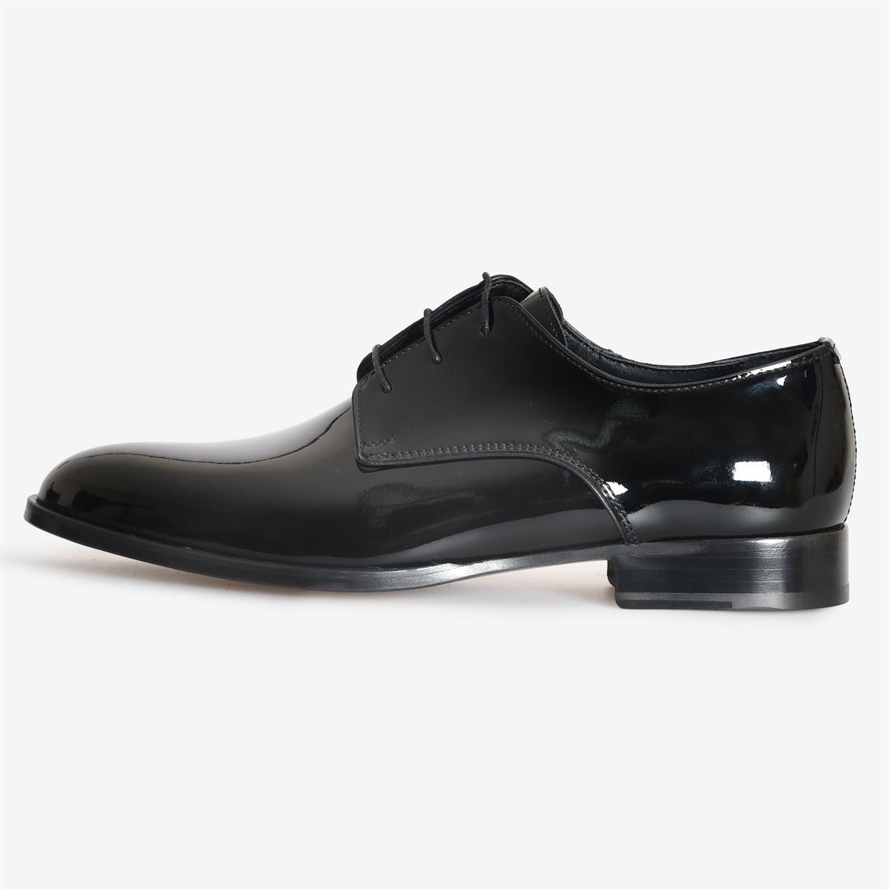 Siyah Rugan Bağcıklı Klasik Ayakkabı | Flower Ayakkabı