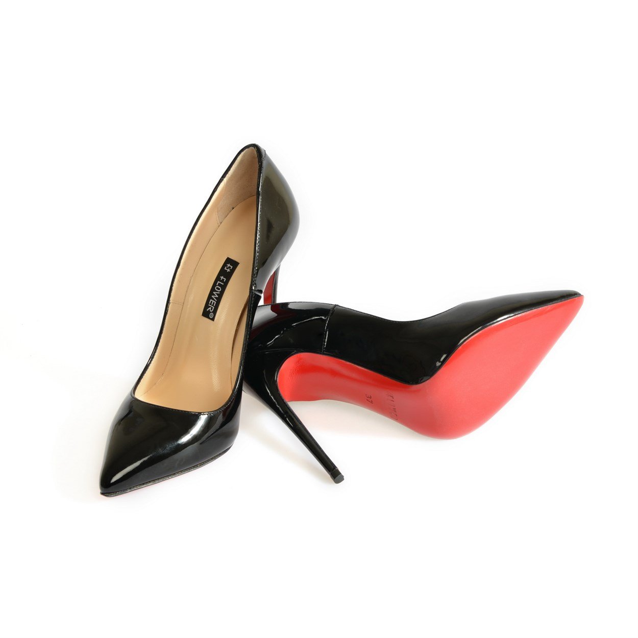 Siyah Rugan Stiletto | Flower Ayakkabı