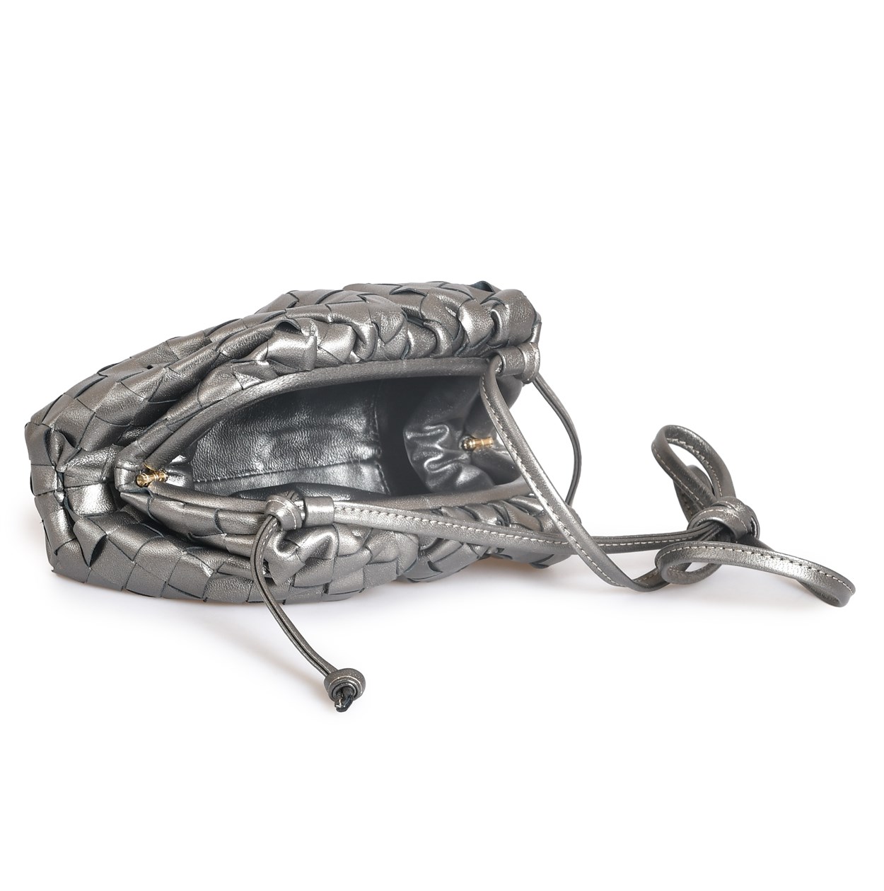 Bronz Deri Örgü Askılı Çanta | Flower Ayakkabı