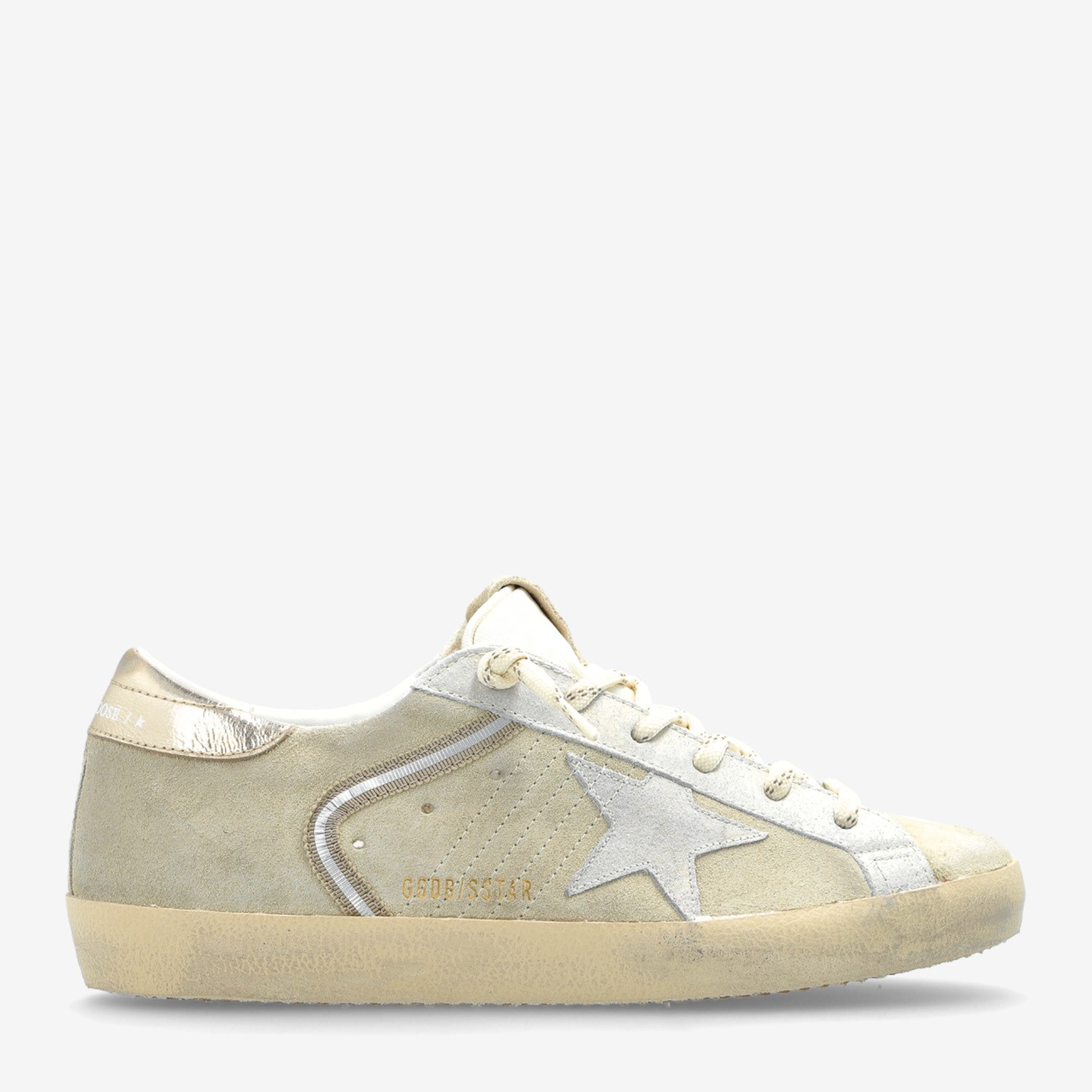 Golden Goose Bej Deri Super-Star 8094 Kadın Sneakers | Flower Ayakkabı