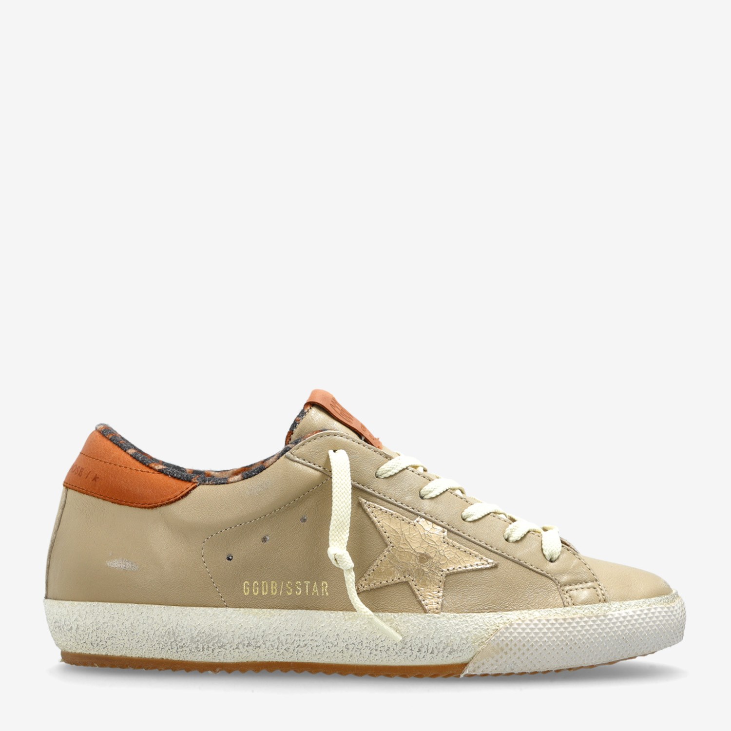 Golden Goose Bej Deri Super-Star 8121 Kadın Sneakers | Flower Ayakkabı