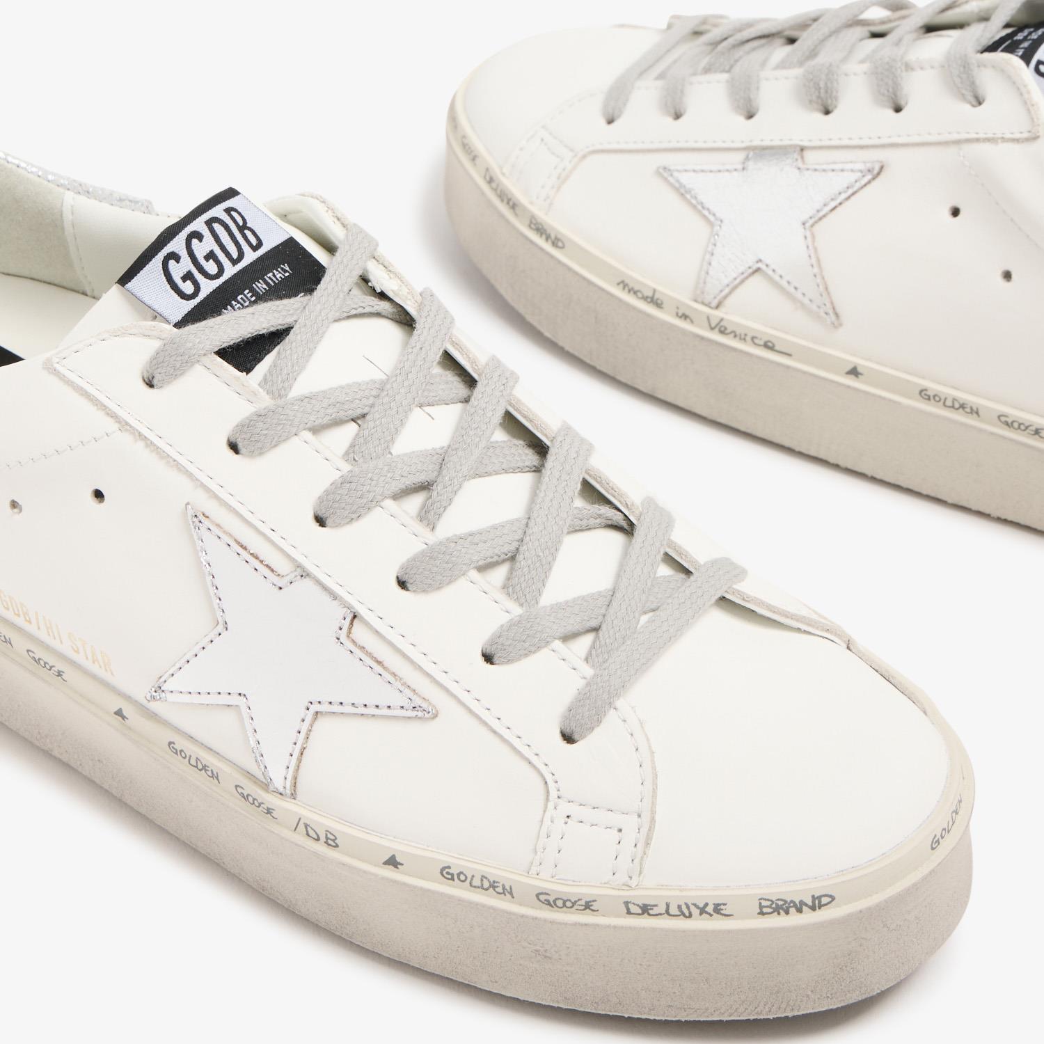 Golden Goose Hi-Star Beyaz Deri Kadın Sneakers Flower Ayakkabı