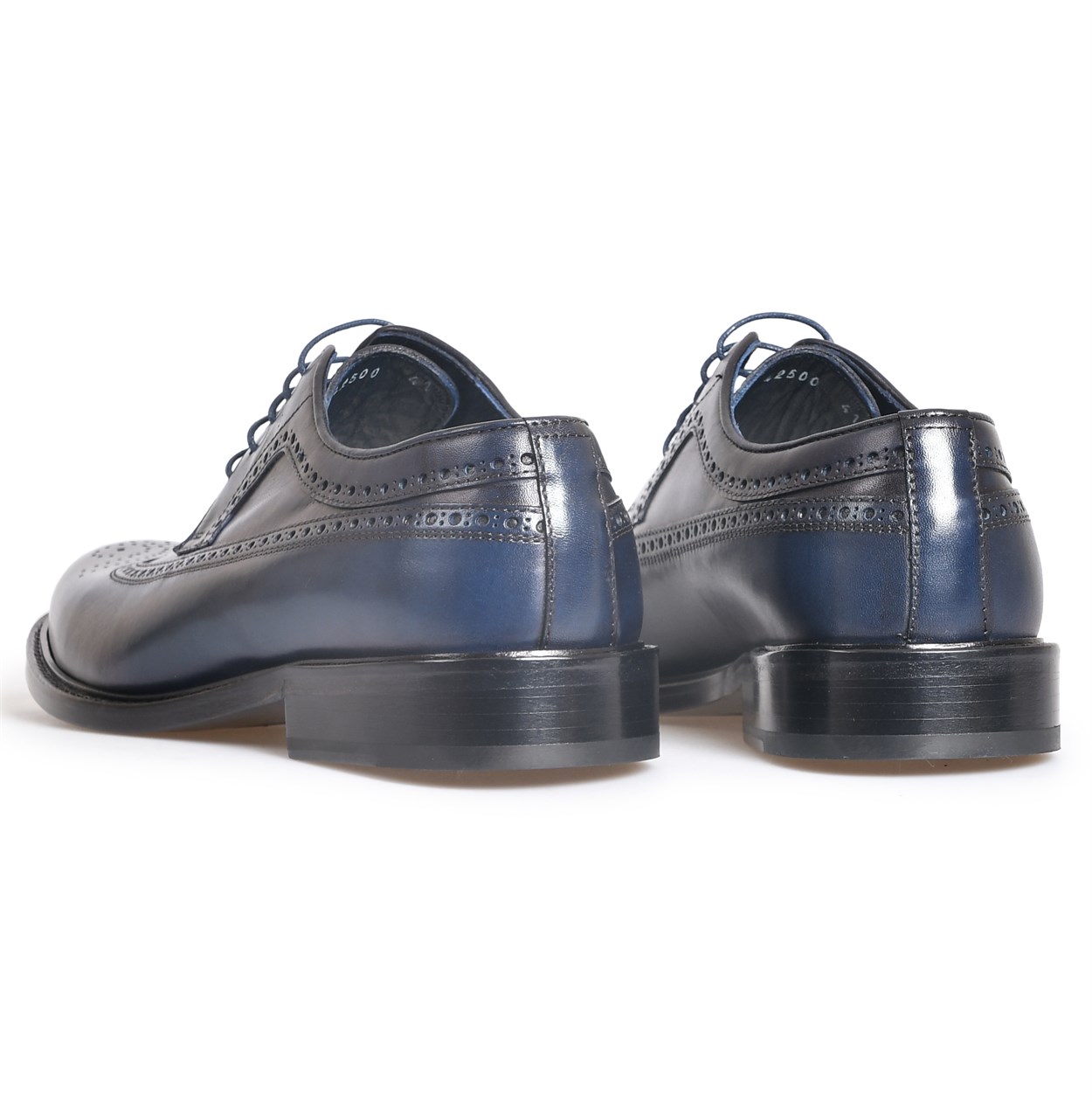 Lacivert Deri Bağcıklı Klasik Erkek Ayakkabı | Flower Ayakkabı