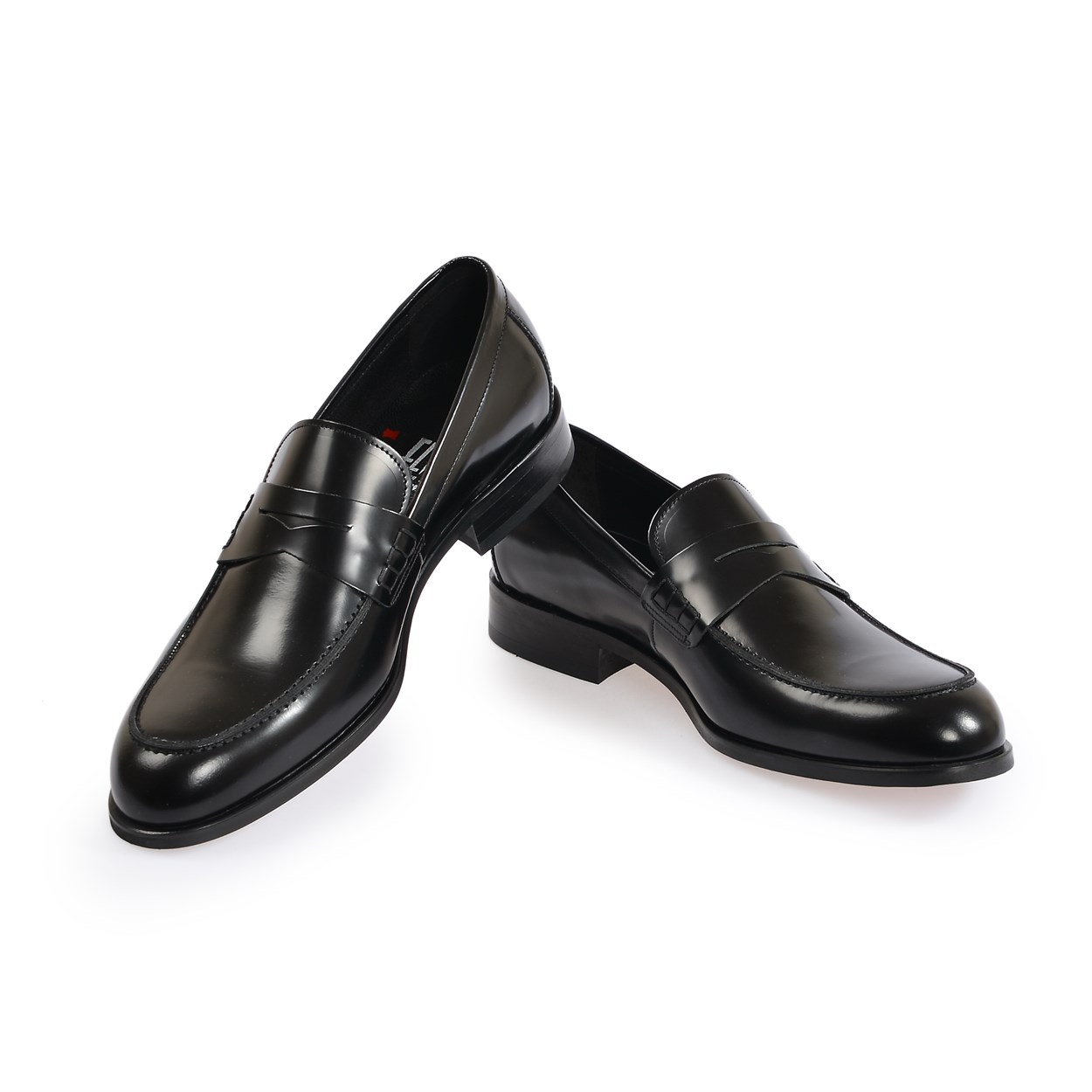 Siyah Açma Deri Klasik Ayakkabı | Flower Ayakkabı
