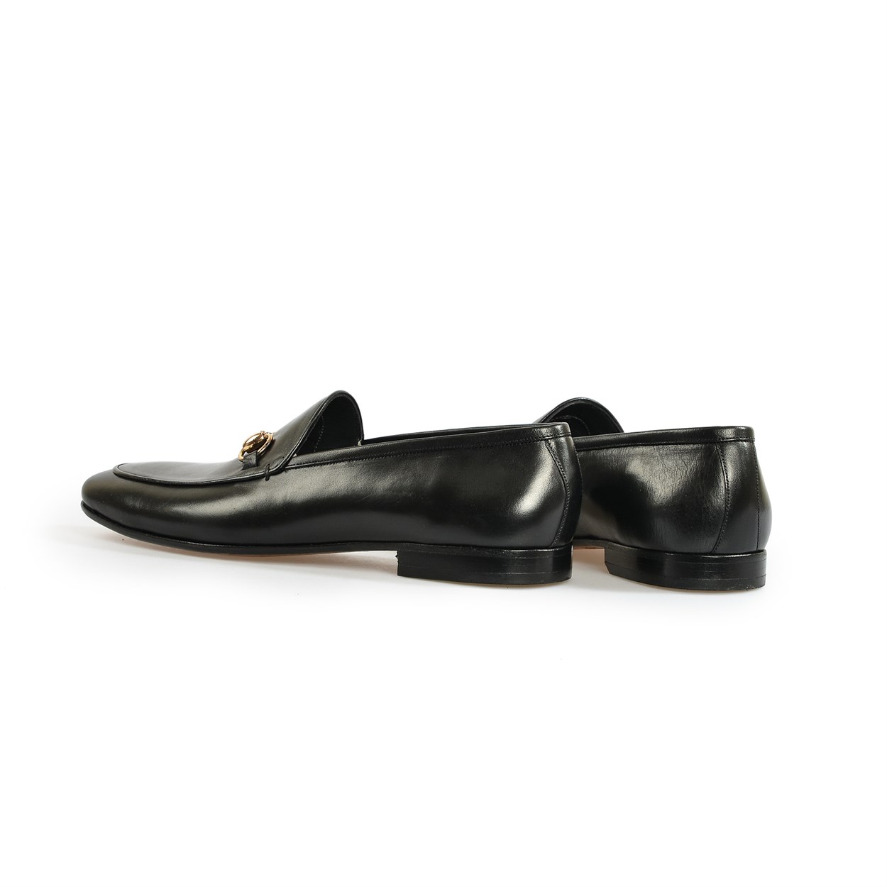 Siyah Deri Tokalı Klasik Ayakkabı | Flower Ayakkabı