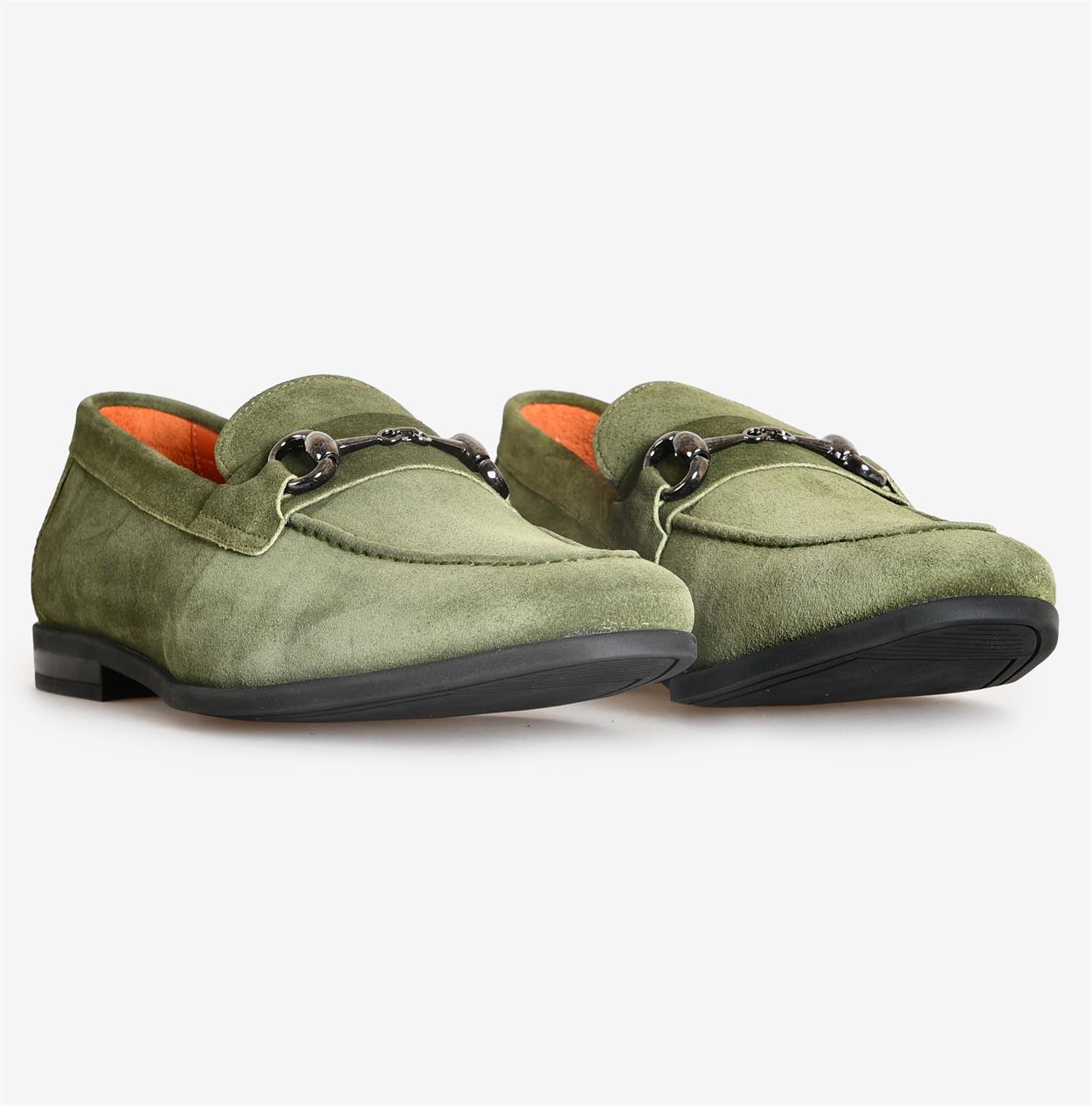 Flower Ayakkabı | Yeşil Süet Erkek Klasik Ayakkabı