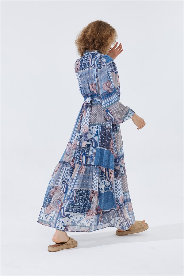 Mexicali rose printed store smocked maxi dress