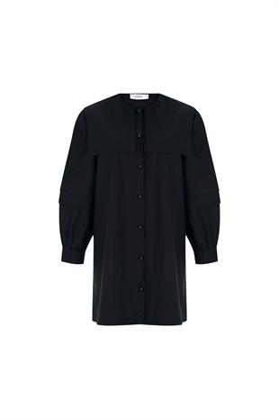 Square Collar Shirt Black