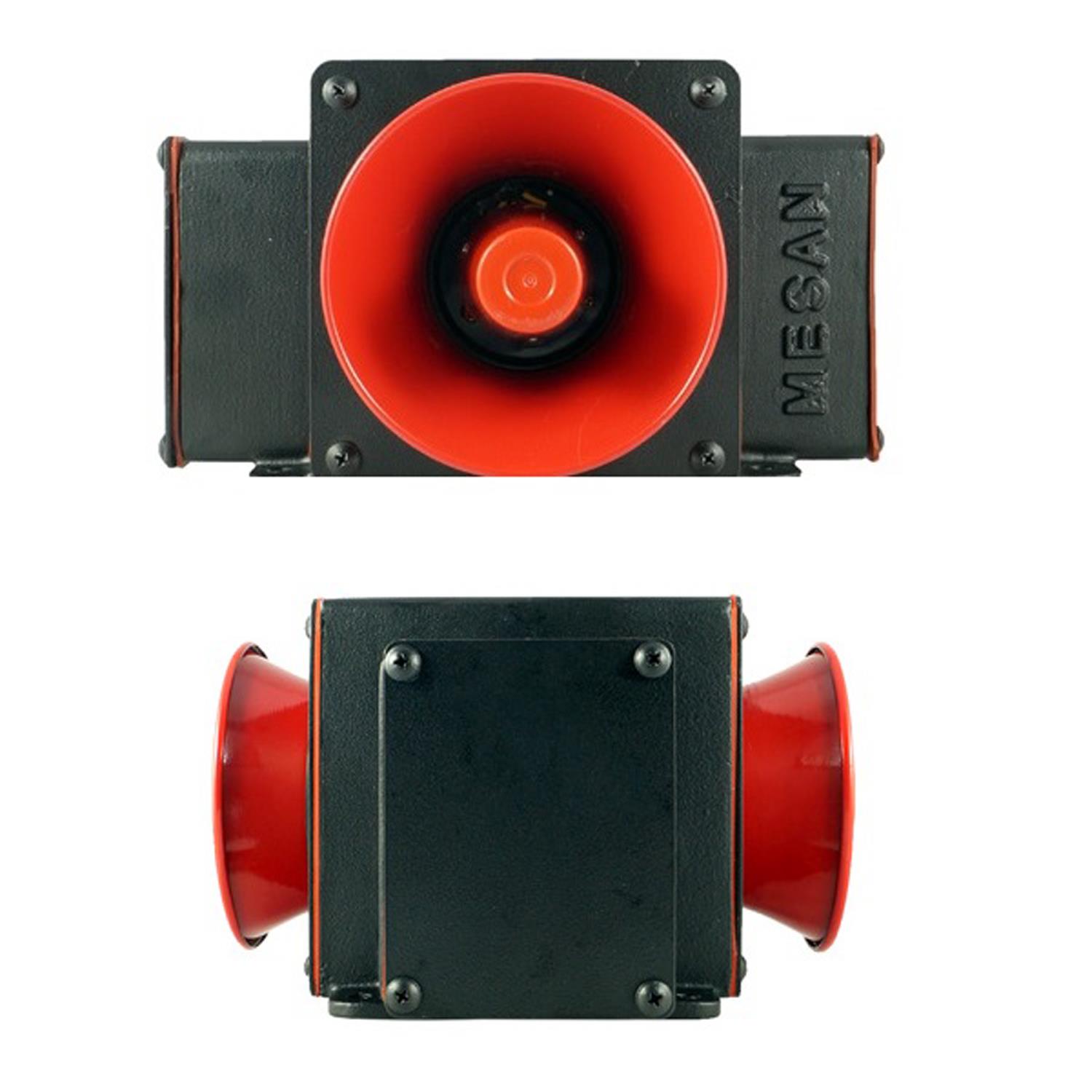 MESANMS 1336.12-60VAC/DCENDÜSTRİYEL SİREN İKİLİ 43 SES KONTAKLI ALÜMİNYUM GÖVDE