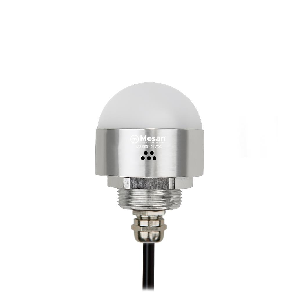MESAN MS 9601.24VDC Ø50 M30 LED Indikatör RGY Buzzer Gümüş Gövde