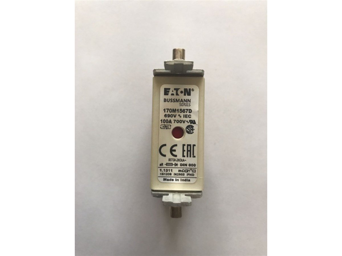 Bussmann 170M1567 100A NH000 Hızlı Bıçaklı Sigorta