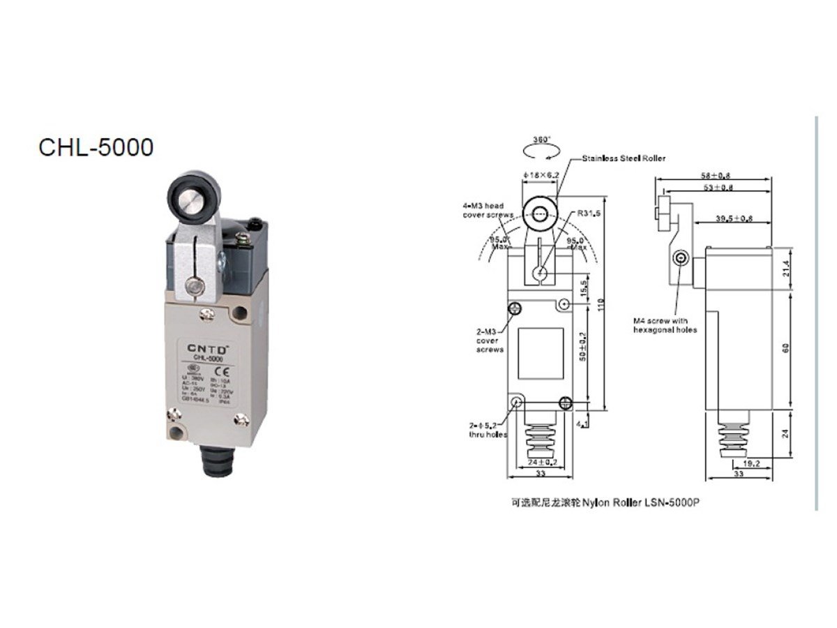 CNTD CHL-5000 Açısal Kol Makaralı Limit Switch