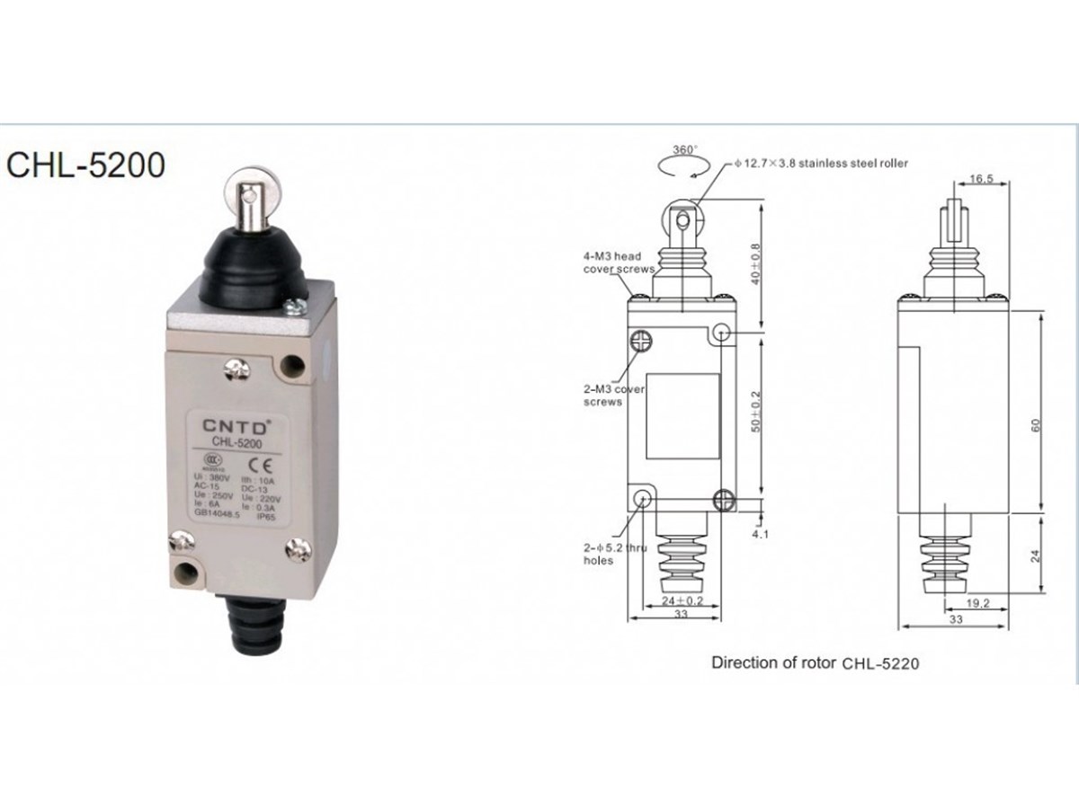 CNTD CHL-5200 Doğrusal Makaralı Pim Limit Switch