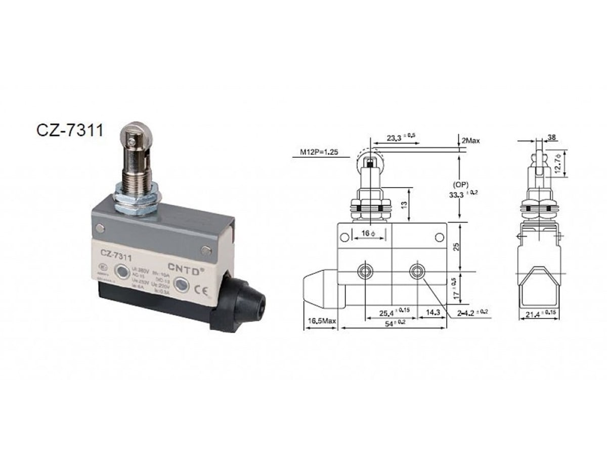 CNTD CZ-7311 Düz Makaralı Pim Micro Switch