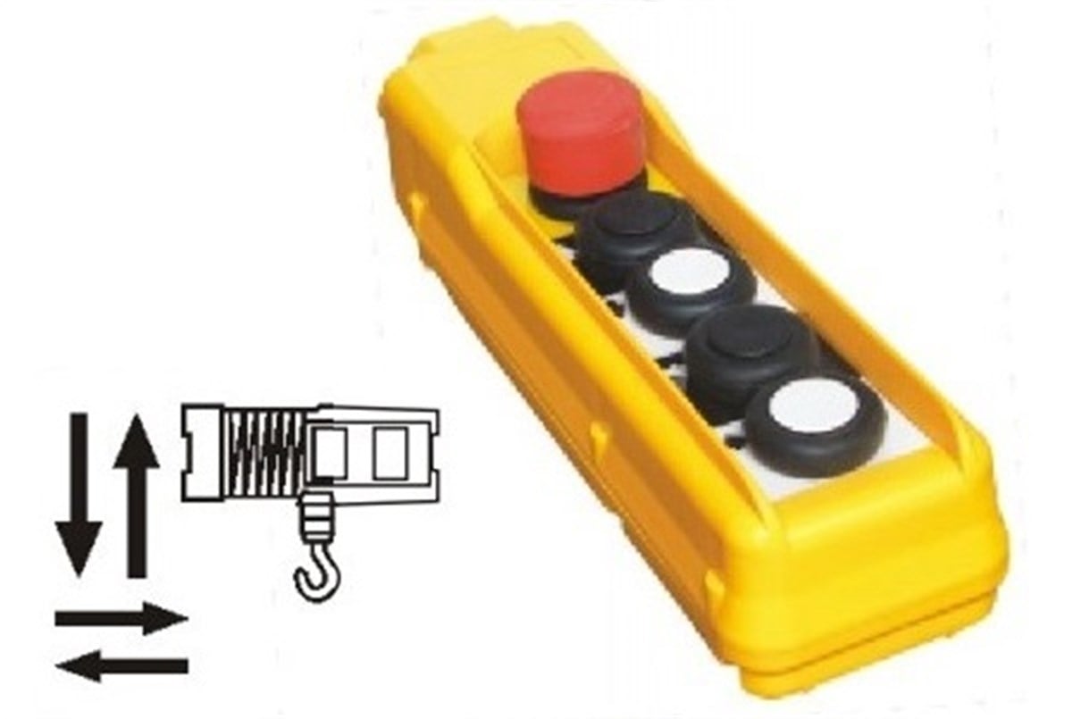 COB-C2 Tek Hız- 4 Yön + Acil Stoplu Vinç Kumanda Butonu