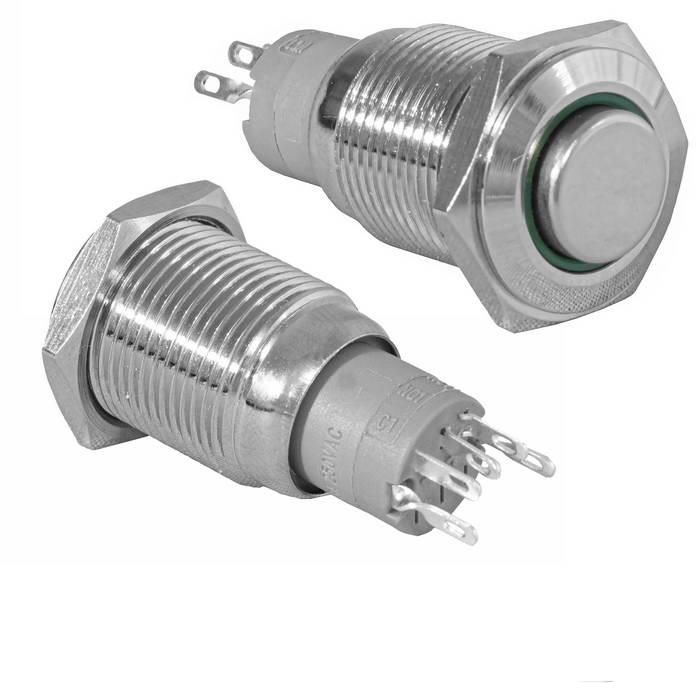 LAS2-GQH-11Z 16mm Metal LED'li Kalıcı Buton IP67