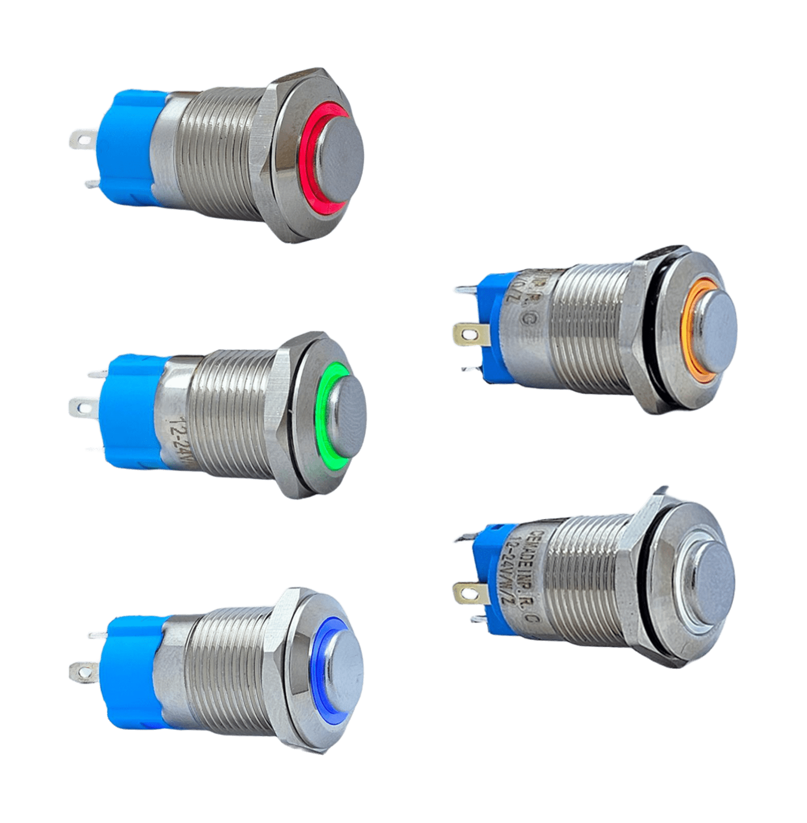 12MM KALICILI LEDLİ METAL BUTON - 1NO - IP67