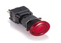 16mm Yuvarlak Mantar Kalıcı Buton Kırmızı 1NO+1NC 4 Pin