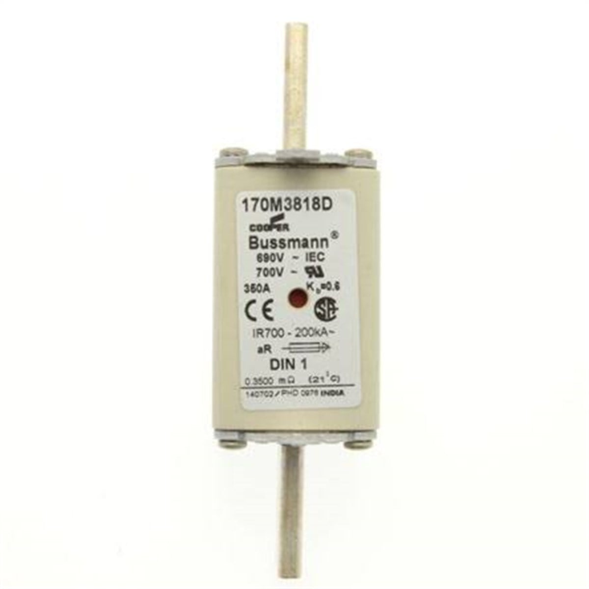 Bussmann 170M3818D 350A NH1 Hızlı Bıçaklı Sigorta 170M-3818D 170M 3818D
