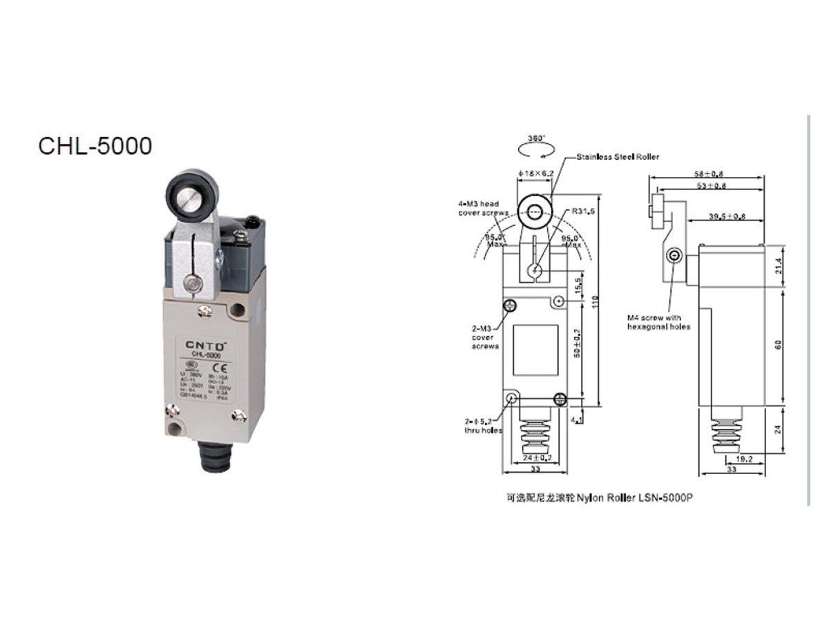 CNTD CHL-5000 Açısal Kol Makaralı Limit Switch