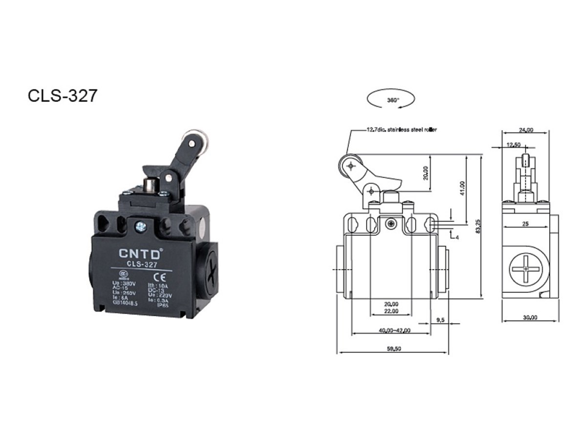 CNTD CLS-327 Geniş Gövde Doğrusal Pim Ters Kol Makaralı Limit Switch
