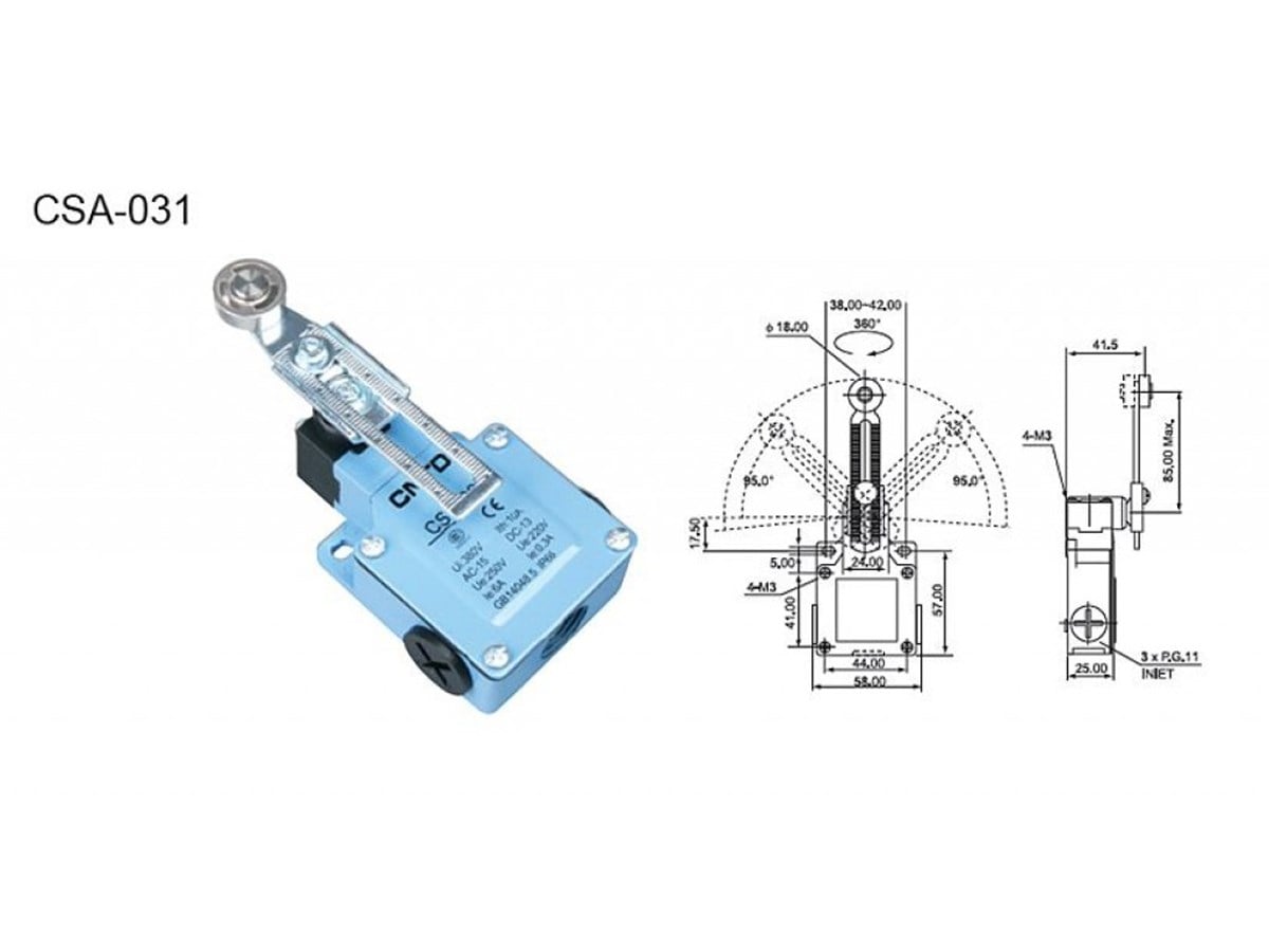 CNTD CSA-031 Açısal Ayarlı Kol Makaralı Limit Switch
