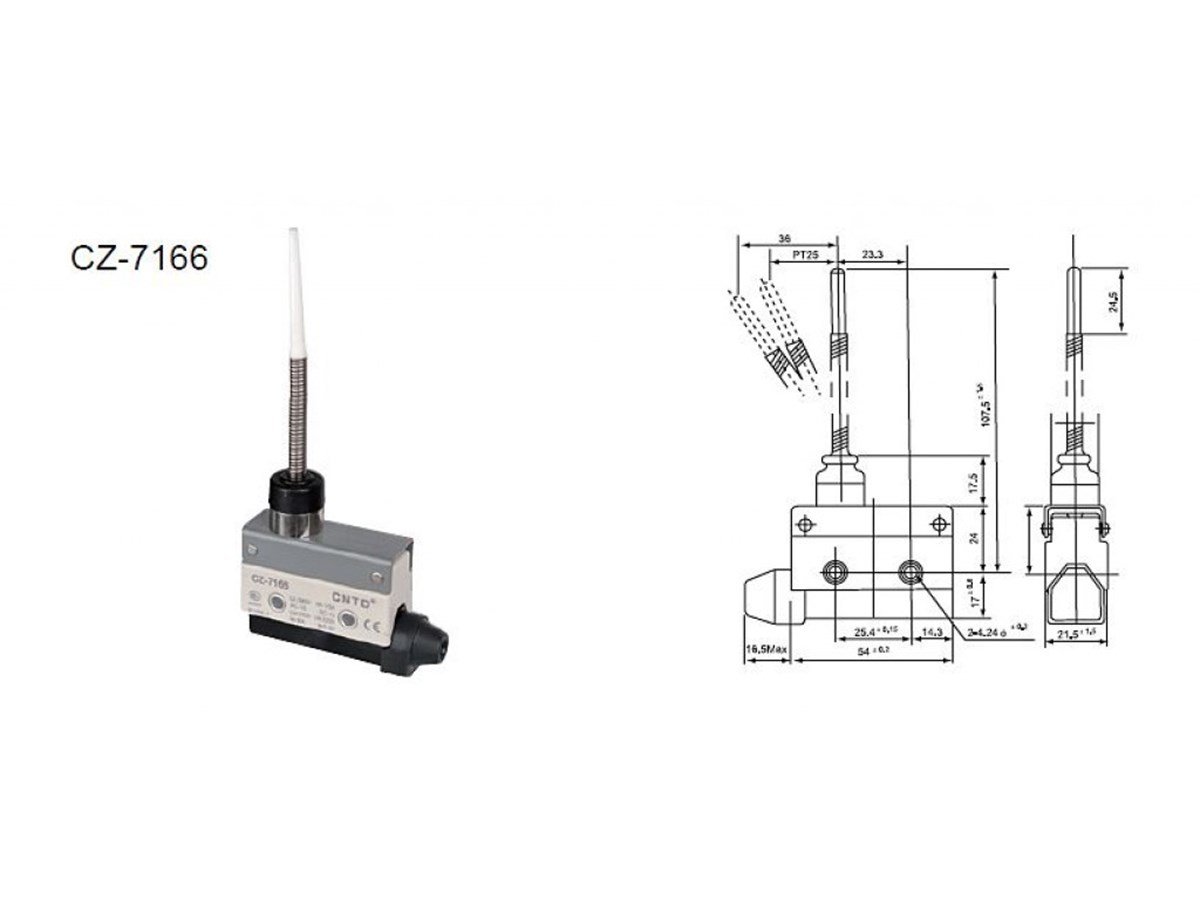 CNTD CZ-7166 Spiral Telli & Plastik Çubuk Micro Switch