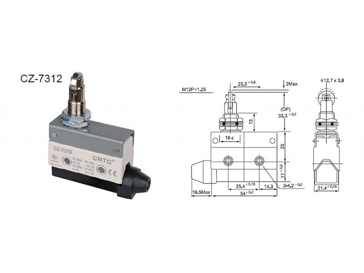 CNTD CZ-7312 Ters Makaralı Pim Micro Switch