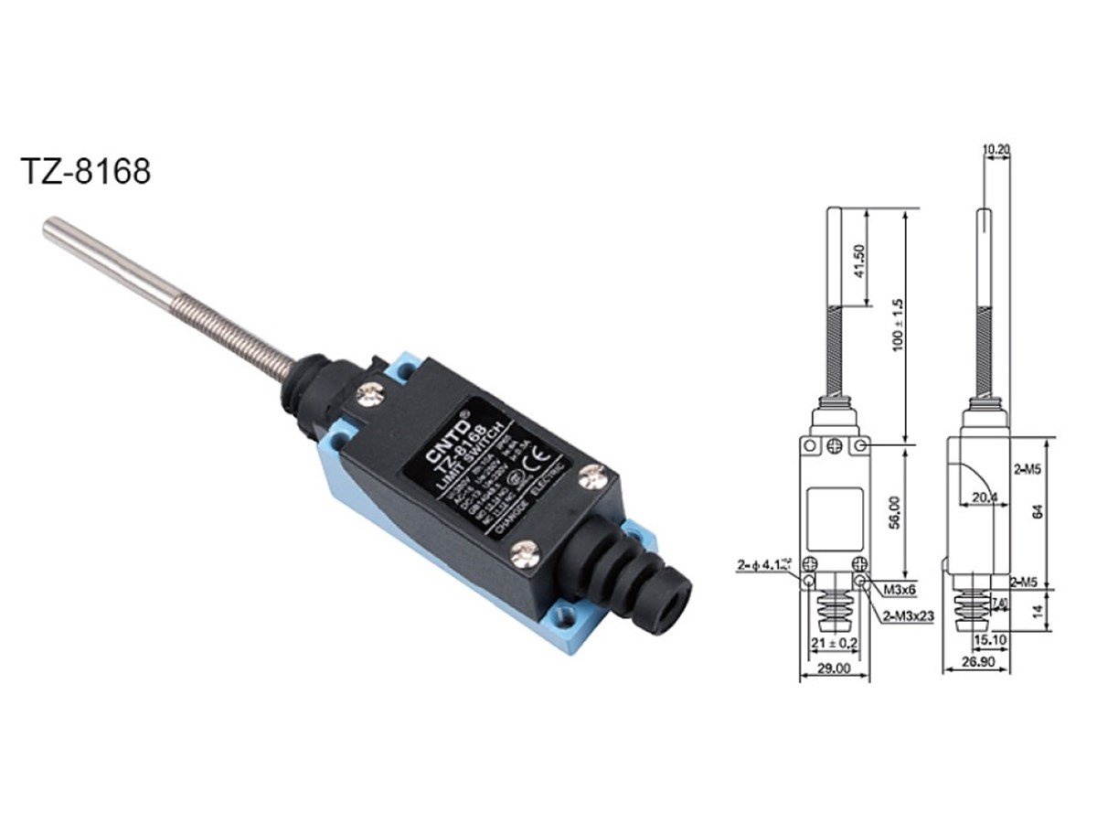 CNTD TZ-8168 Spiral Telli Metal Çubuk Limit Switch