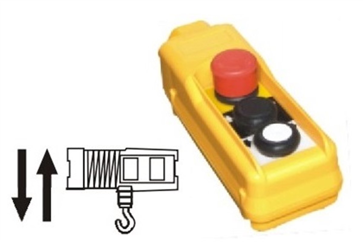 COB-C1 Tek Hız- 2 Yön + Acil Stoplu Vinç Kumanda Butonu