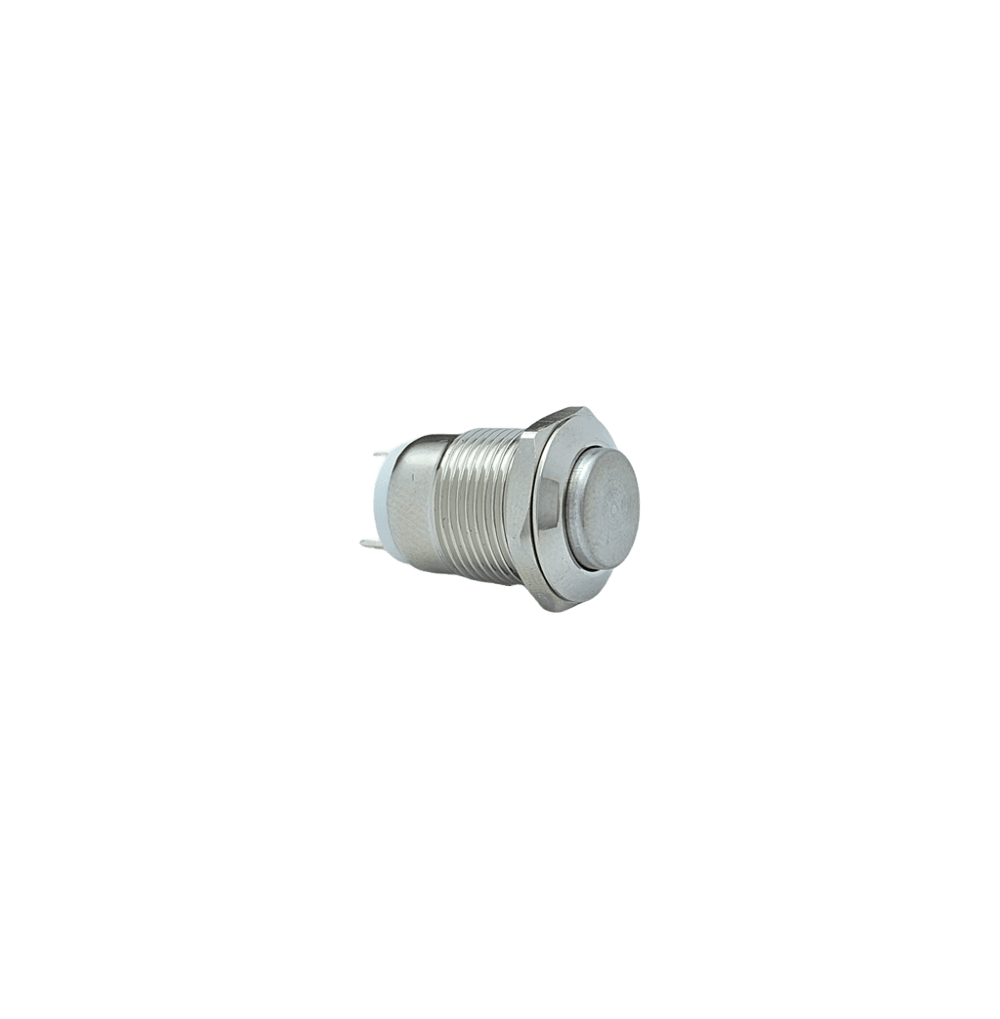 E12 12MM METAL IŞIKSIZ YAYLI BUTON - ÇIKIK KAFA - 1NO - IP67