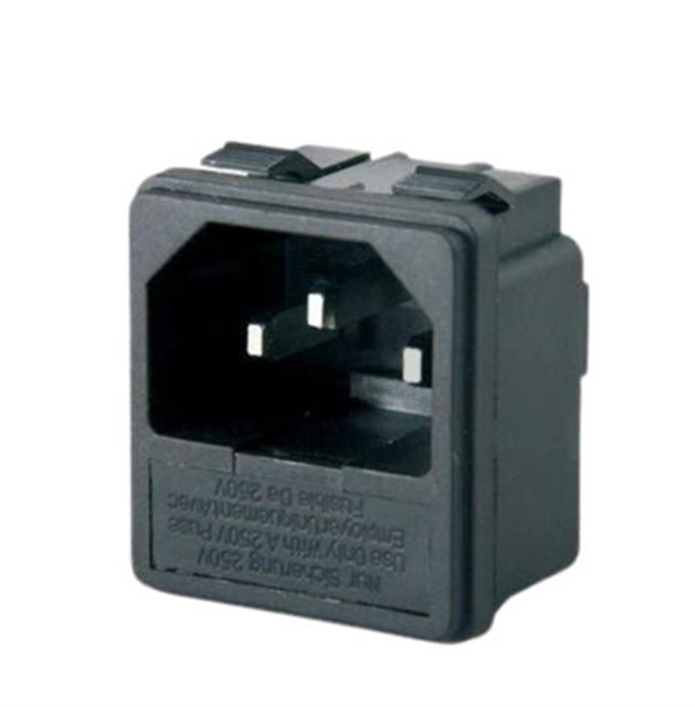 IC-213A-S C14 Power Soket Erkek Fuseli Kulaksız