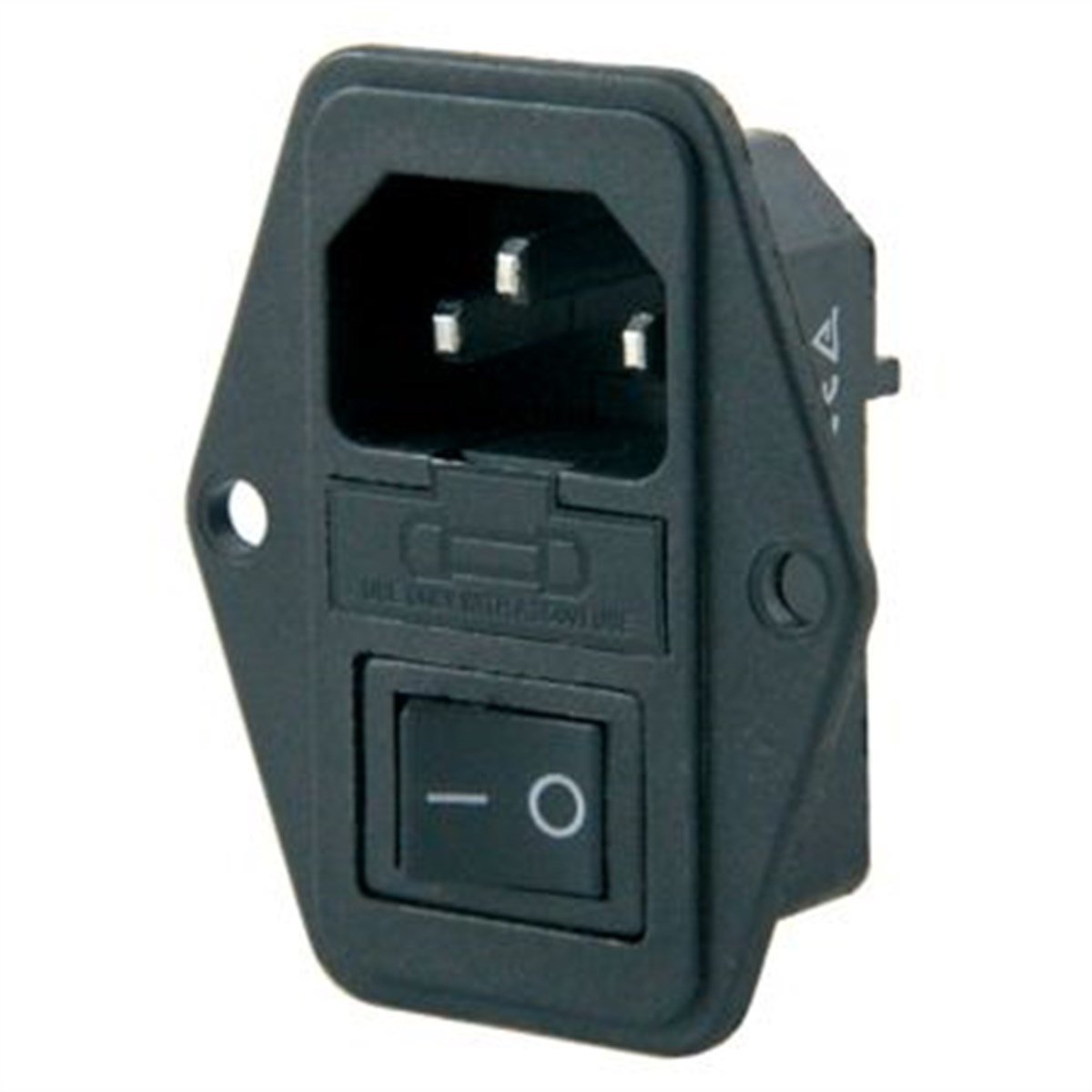 IC-214 Erkek Anahtarlı+Fuseli Kulaklı Power Soket
