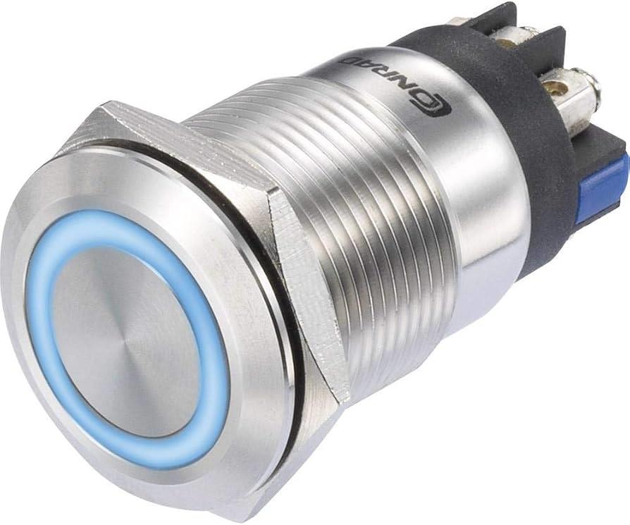 LAS1-GQ-11E 19mm Metal LED'li Buton Yaylı IP67