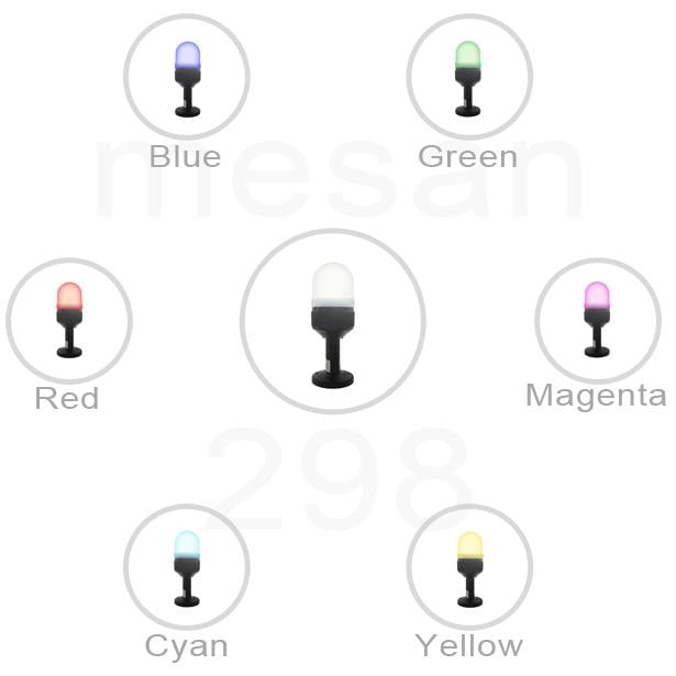 MESANMS 293.12-24VAC/DCØ70 RGB LED IŞIKLI KOLON KONTAK TİP BUZZER TÜP MONTAJ