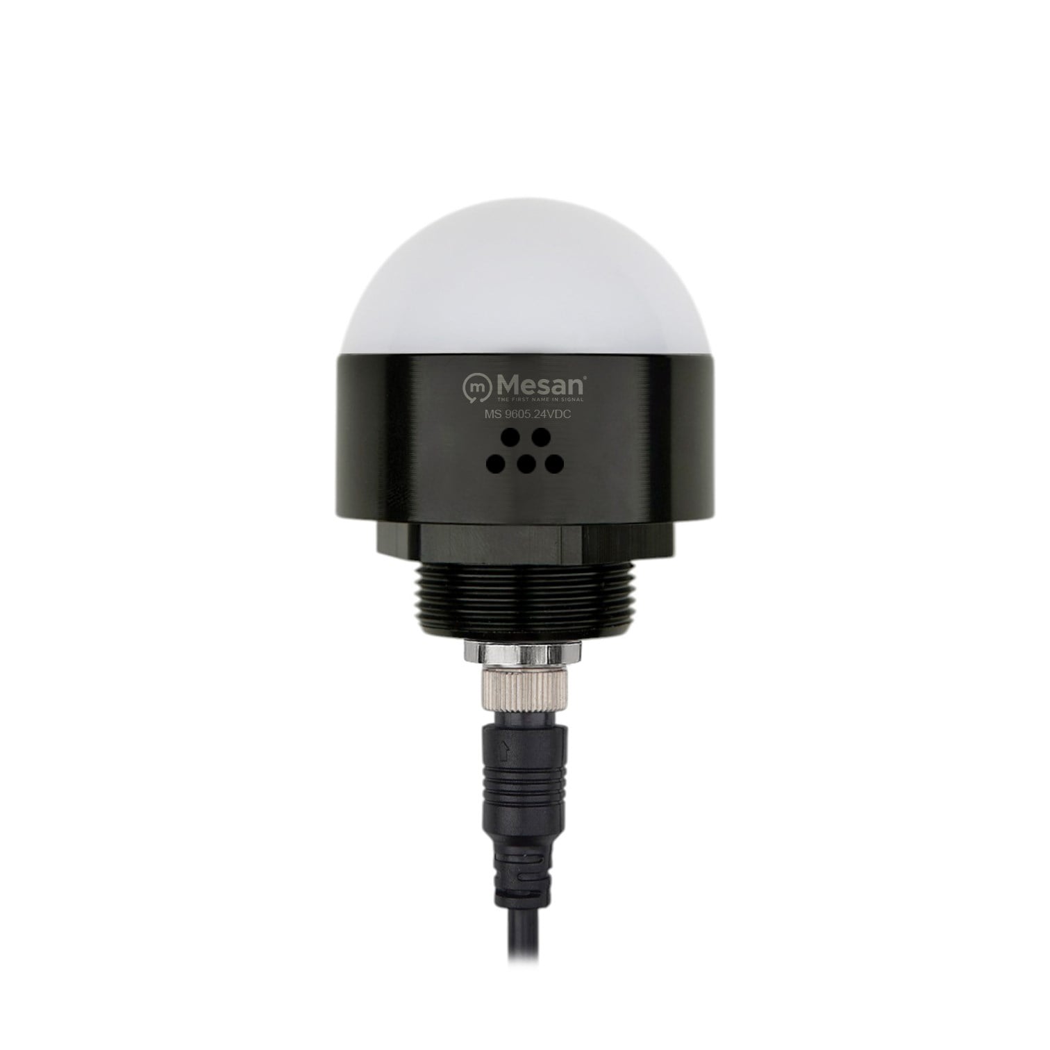 MESAN MS 9605.24VDC Ø50 M30 Somun Bağlantılı LED İndikatör M12 Konnektör RGY Buzzer Siyah Gövde