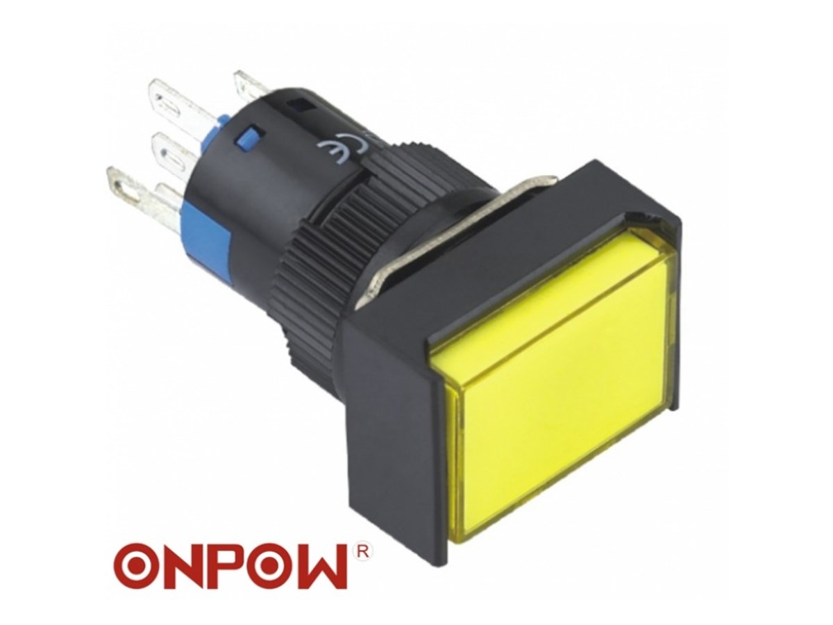 Onpow Dikdörtgen 8mm Yaylı Buton 5P LAS4-AJ-11