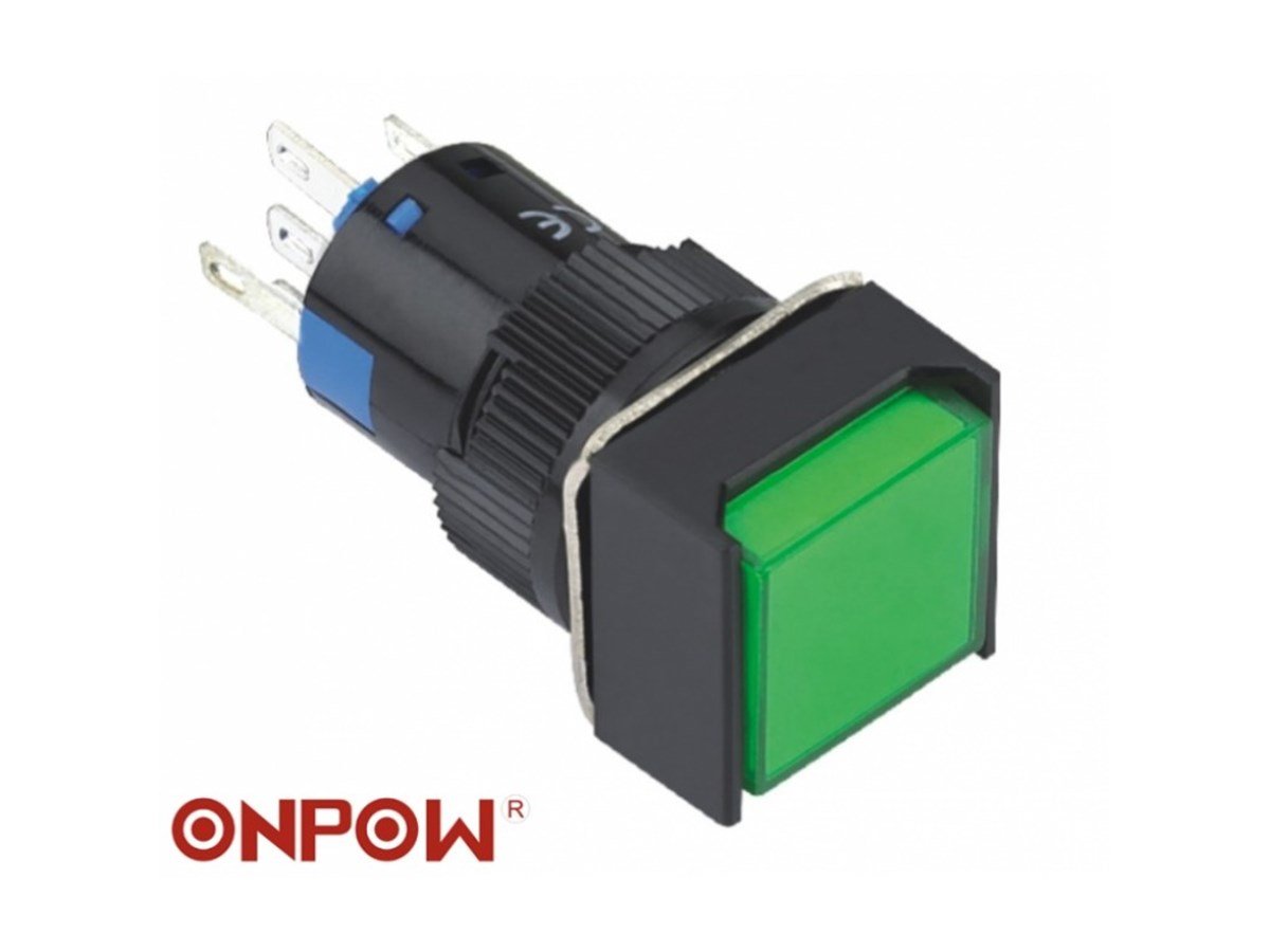 Onpow Kare 16mm Kalıcı Buton 5P LAS1-AF-11Z