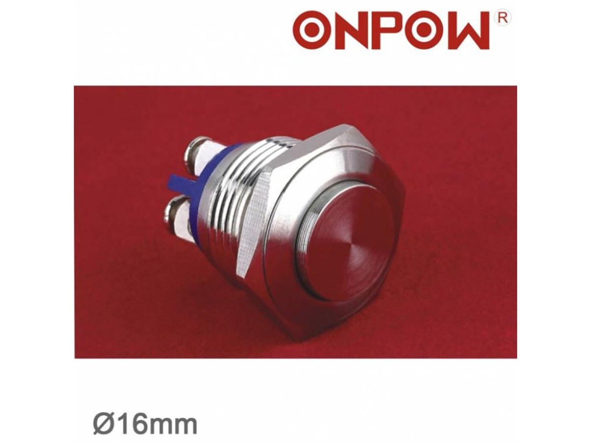 Onpow Yuvarlak 16MM Metal Yaylı Buton GQ16H-10