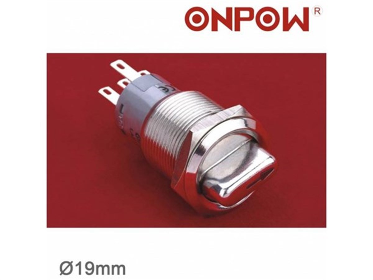Onpow Yuvarlak 19mm Ledli Metal Mandal Switch LAS1-AGQ-X