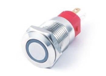 T16-371 16MM METAL KALICI BUTON 12-24V DC 1NO/NC