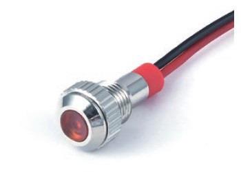 T8-130C 8mm Led Sinyal Lambası 12-24V DC 15cm Kablolu