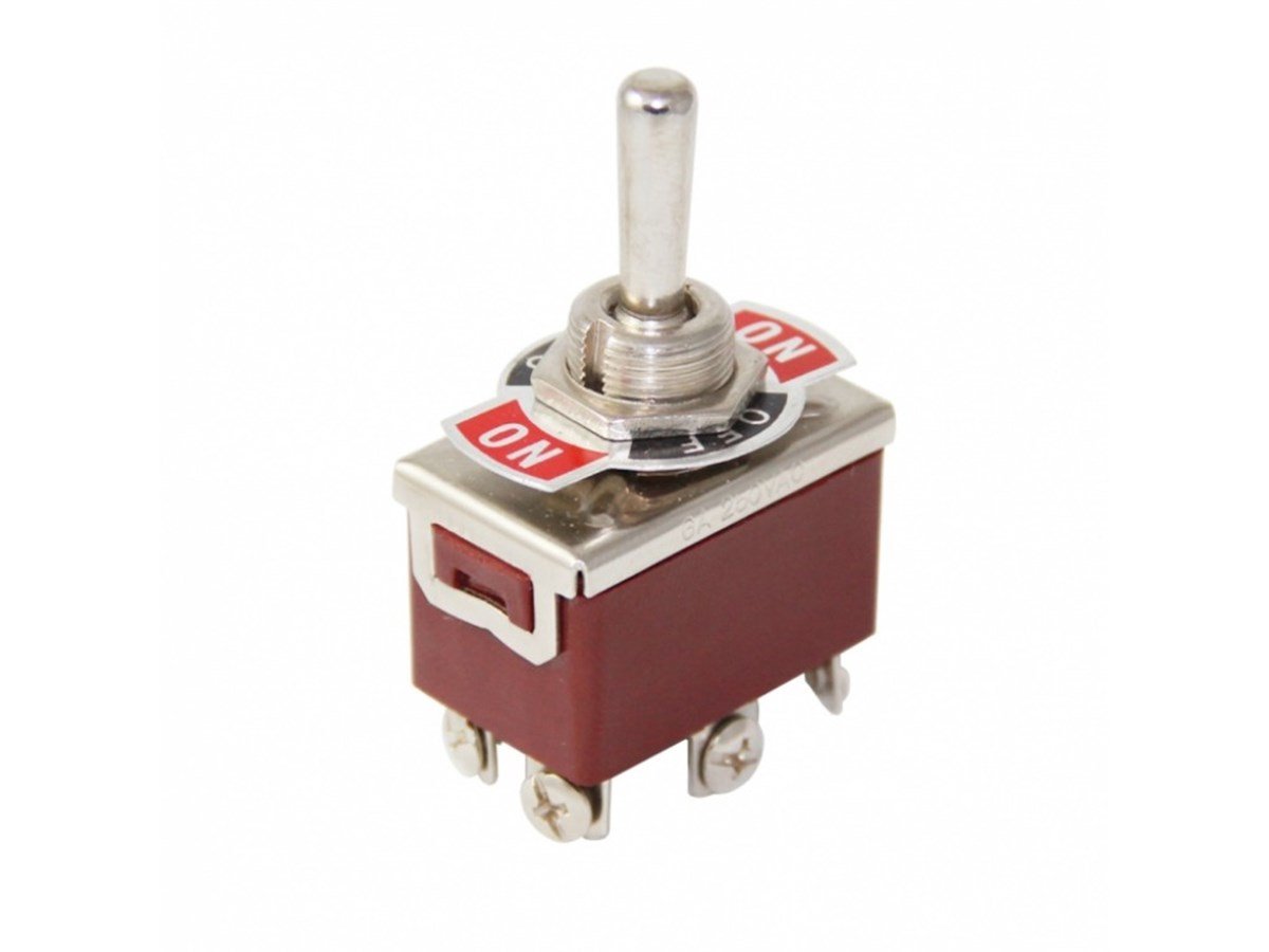 Toggle Switch Büyük Boy (ON)-OFF-(ON) 6P IC-160 Vidalı Yaylı
